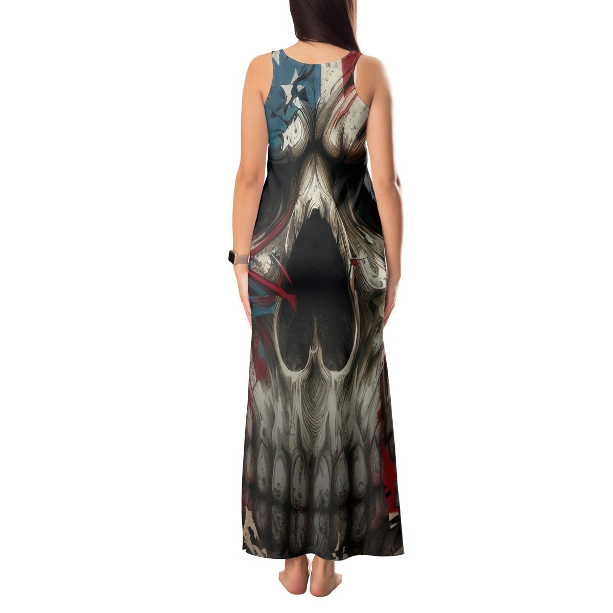American Flag Skull Tank Maxi Dress I'm Not Anti - Social I'm Just Not User Friendly TS04 - The Mazicc - Women - S - Multicolor