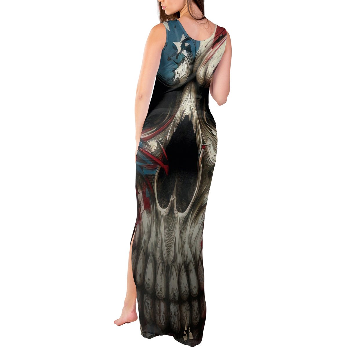 American Flag Skull Tank Maxi Dress I'm Not Anti - Social I'm Just Not User Friendly TS04 - The Mazicc - Women - S - Multicolor