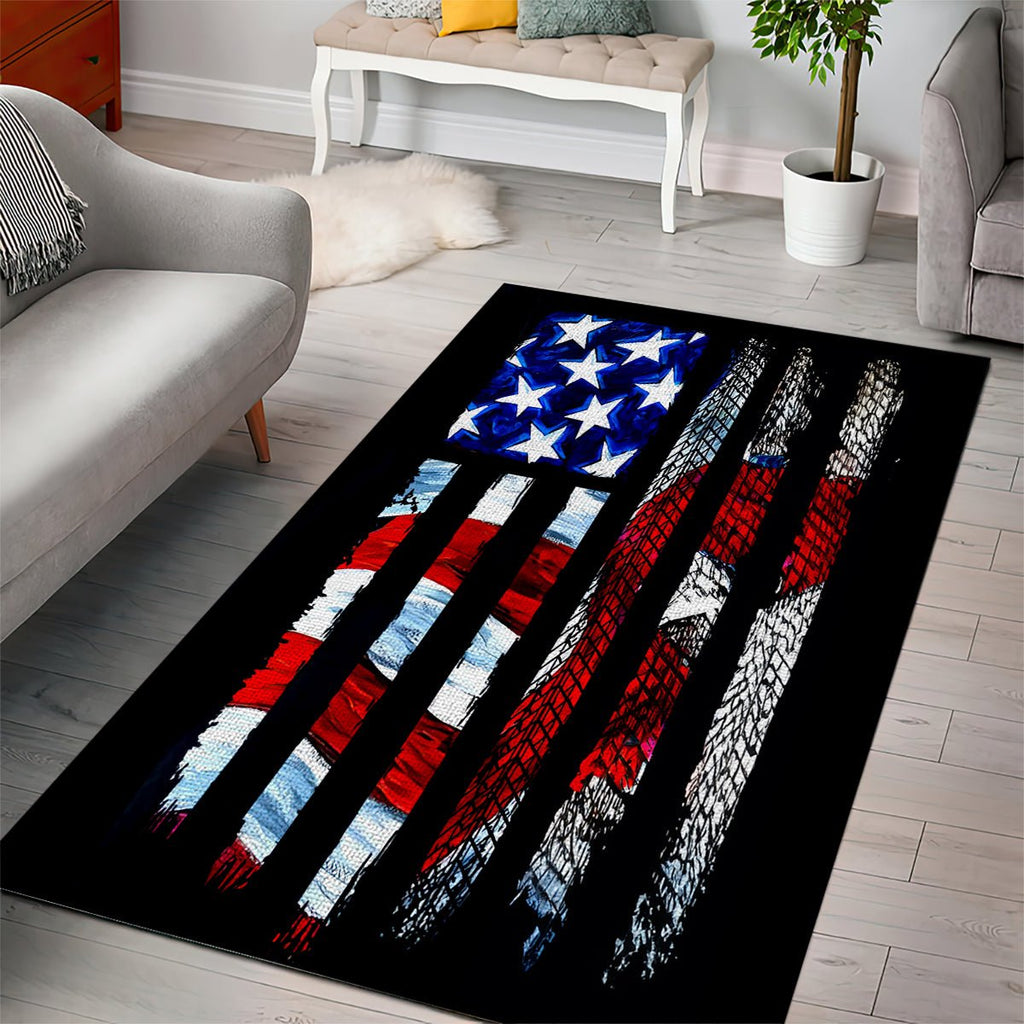 American Jeep Area Rug American Flag Jeep Life DT01 - The Mazicc - S - 36 x 60 inches - Black