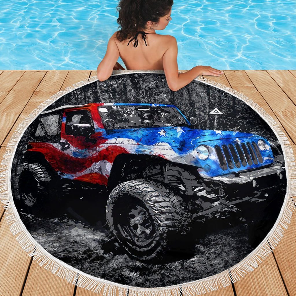 American Jeep Beach Blanket Jeep Girls Like It Dirty DT01 - The Mazicc - One Size - 150cm - Black
