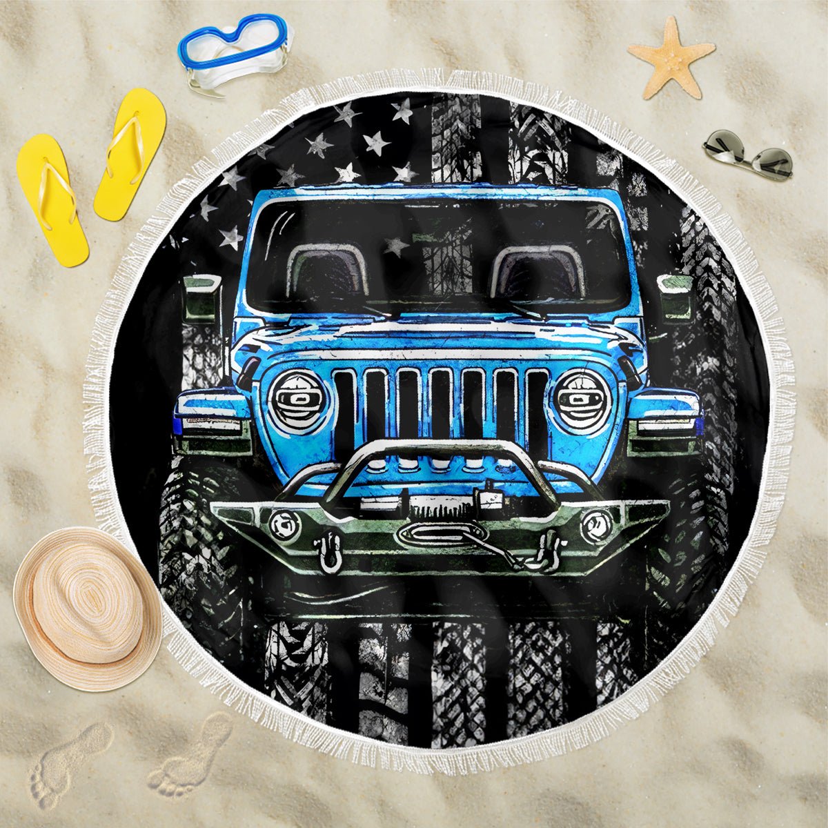 American Jeep Beach Blanket Once Upon A Time I Was An Asshole JKD I Still Am DT01 - The Mazicc - One Size - 150cm - Black