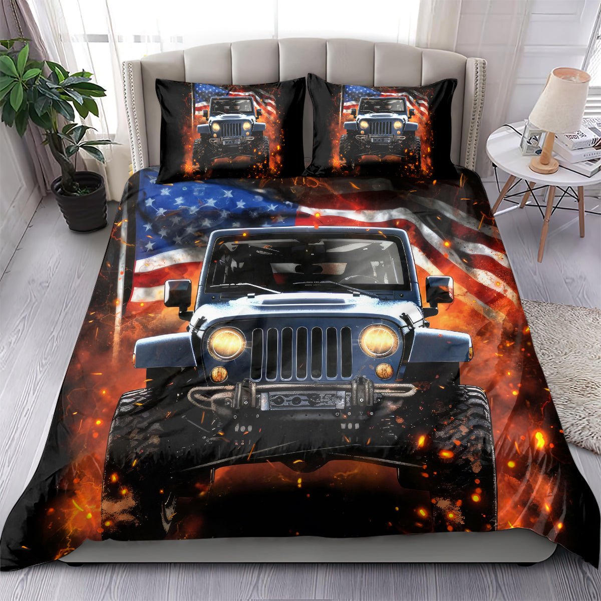American Jeep Bedding Set I'm The Black Jeep Of The Family DT01 - The Mazicc - US Twin - 172cm x 218cm - Black