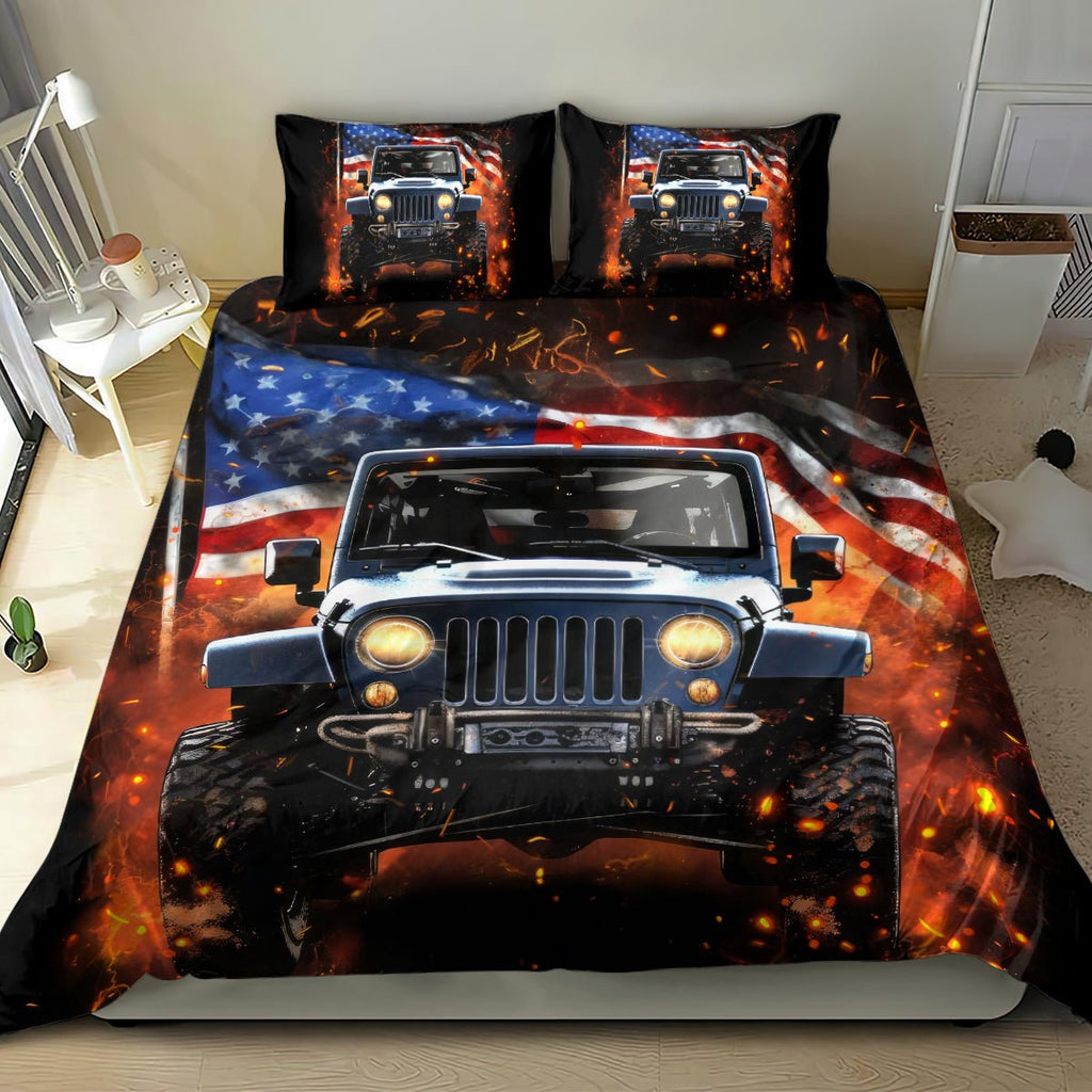 American Jeep Bedding Set I'm The Black Jeep Of The Family DT01 - The Mazicc - US Twin - 172cm x 218cm - Black