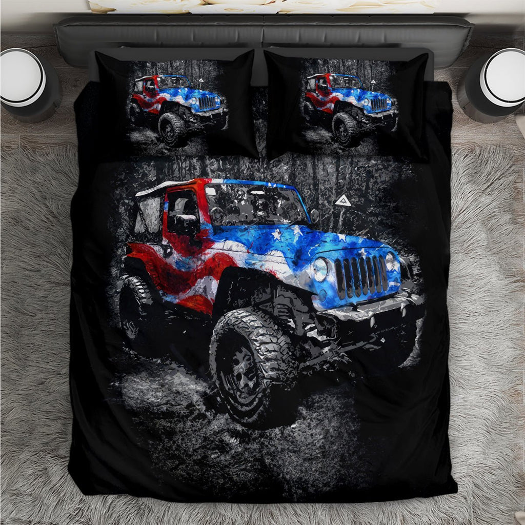 American Jeep Bedding Set Jeep Girls Like It Dirty DT01 - The Mazicc - US Twin - 172cm x 218cm - Black