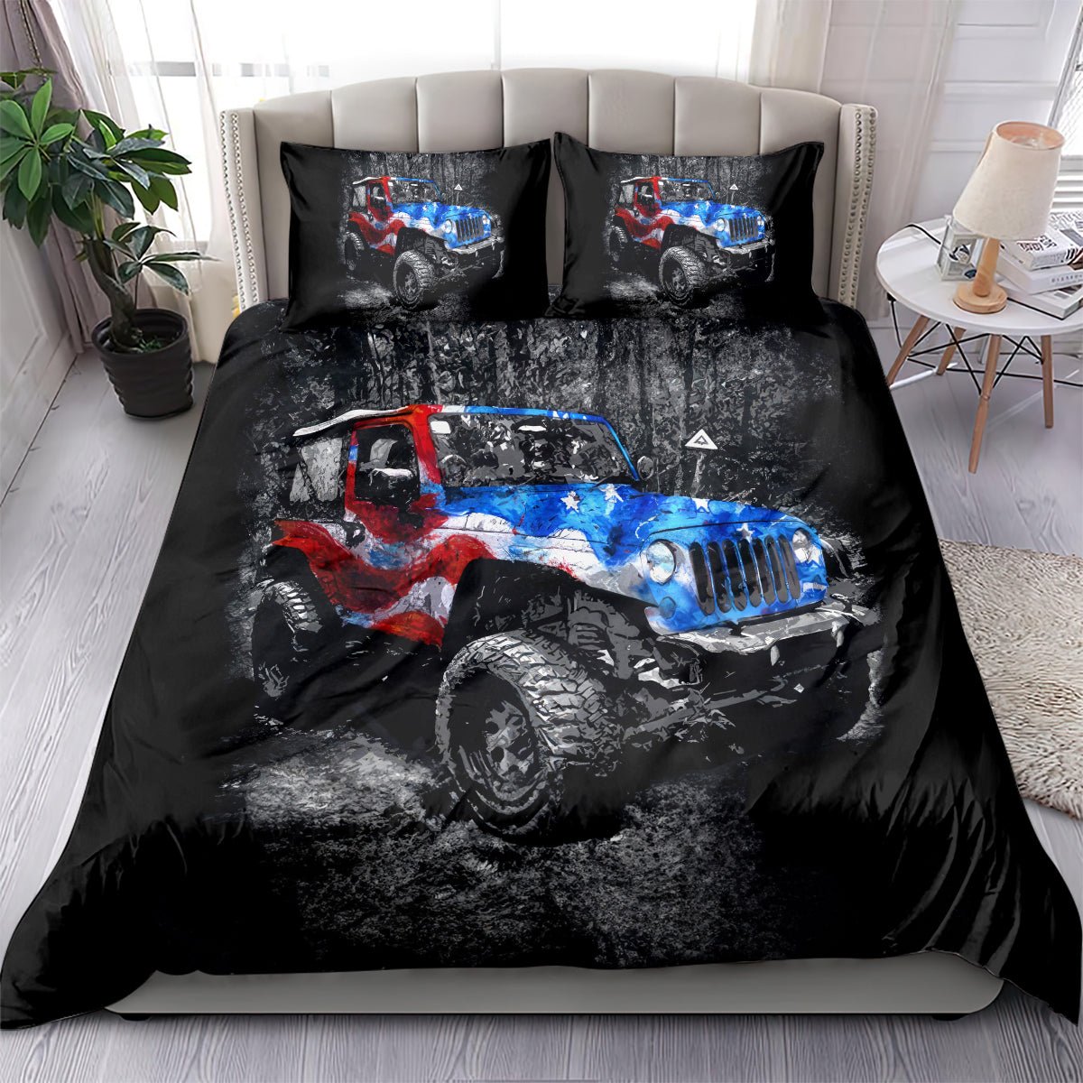 American Jeep Bedding Set Jeep Girls Like It Dirty DT01 - The Mazicc - US Twin - 172cm x 218cm - Black
