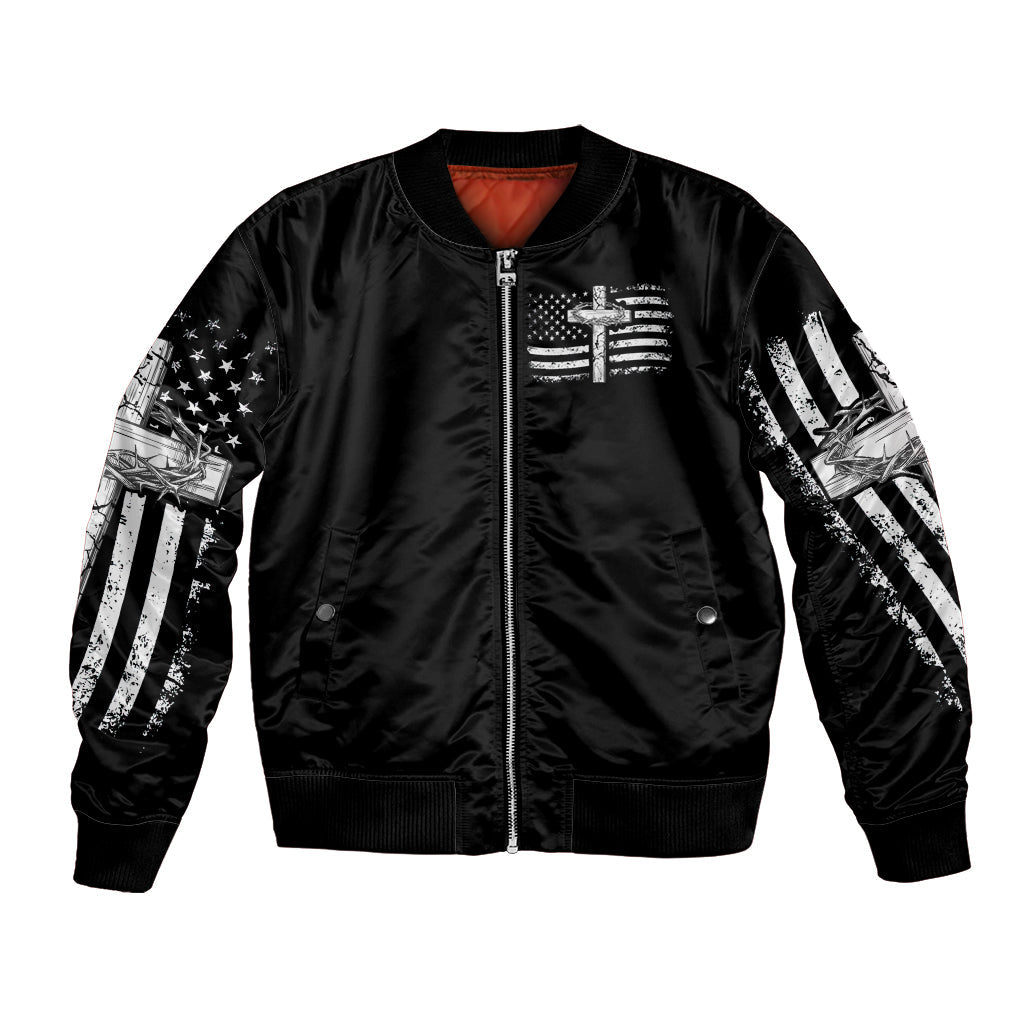 American Jeep Bomber Jacket One Nation Under God DT01 - The Mazicc - Unisex - S - Black