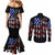 American Jeep Couples Matching Mermaid Dress and Long Sleeve Button Shirt American Flag Jeep Life DT01 - The Mazicc - S - S - Black