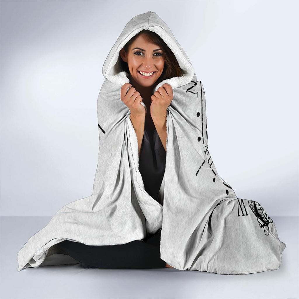 American Jeep Hooded Blanket Sketch Art Jeep Life DT01 - The Mazicc - Youth 60"x45" - One Size - Gray