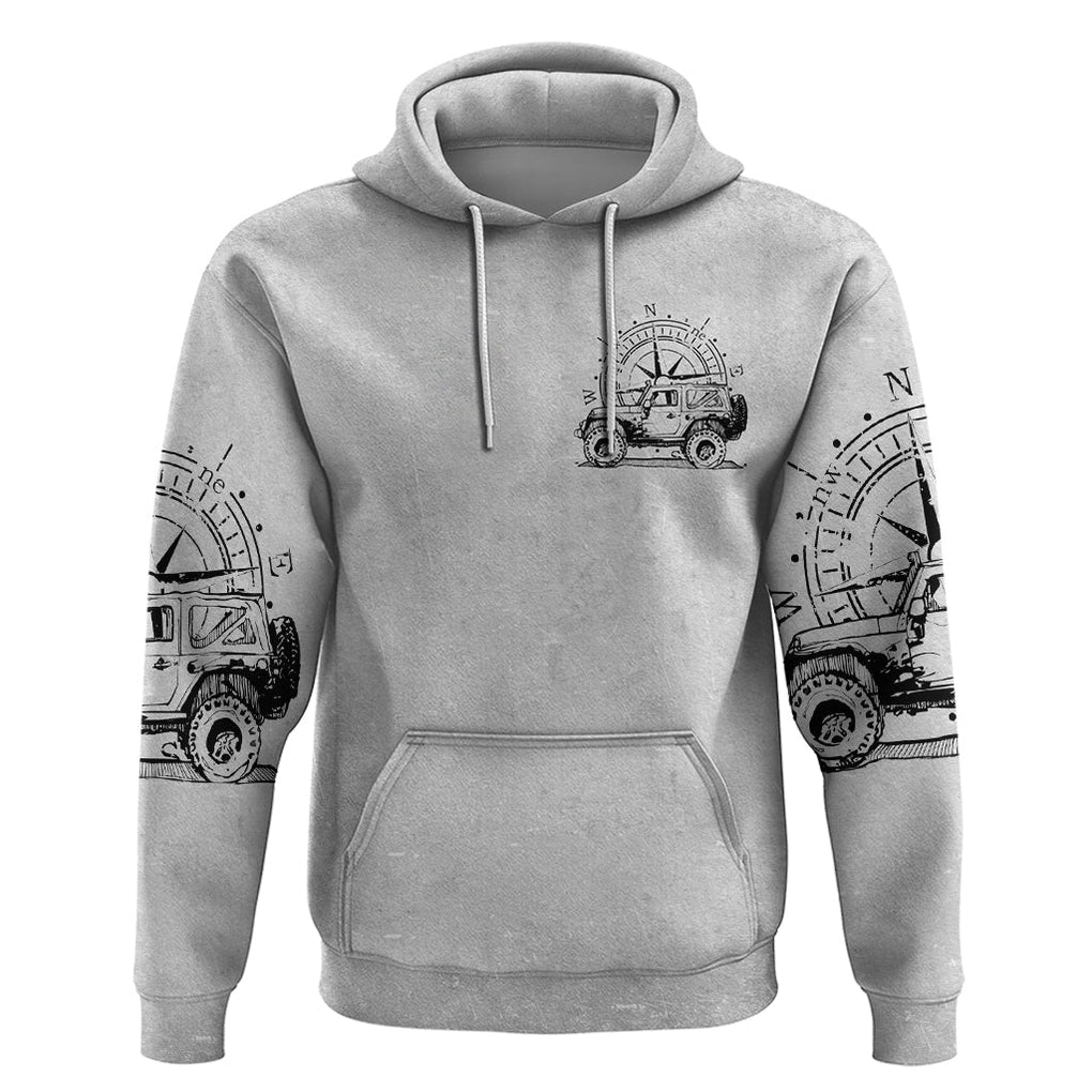 American Jeep Hoodie Sketch Art Jeep Life DT01 - The Mazicc - Pullover Hoodie - S - Gray