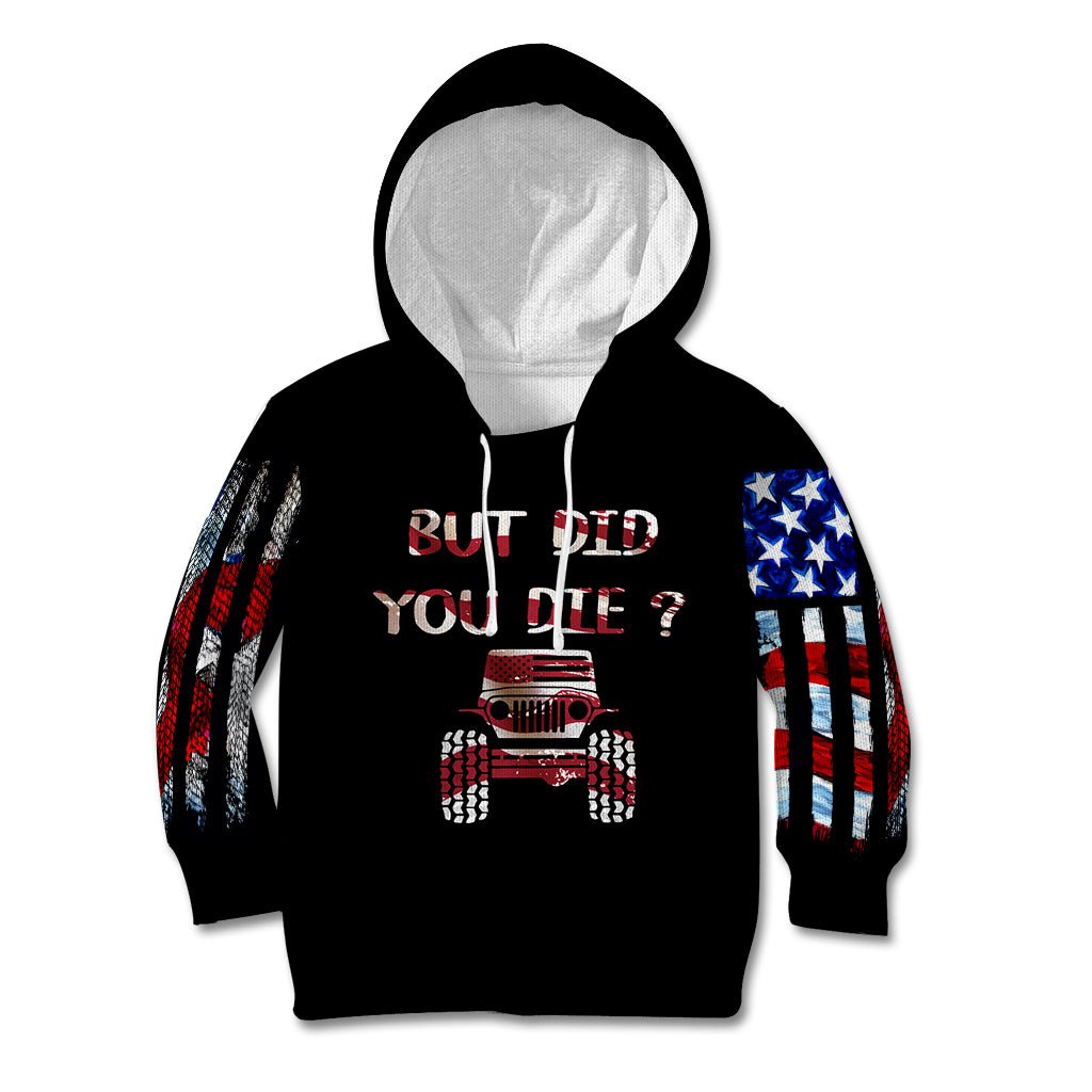 American Jeep Kid Hoodie American Flag Jeep Life DT01 - The Mazicc - Hoodie - Toddler 2T - Black
