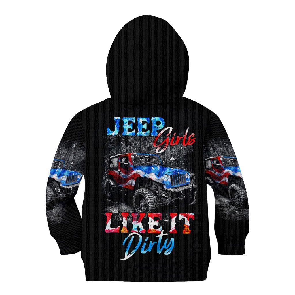 American Jeep Kid Hoodie Jeep Girls Like It Dirty DT01 - The Mazicc - Hoodie - Toddler 2T - Black
