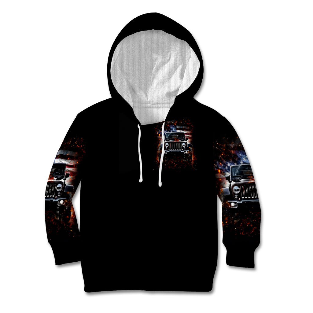American Jeep Kid Hoodie Never Underestimate An Old Man With A Jeep DT01 - The Mazicc - Hoodie - Toddler 2T - Black