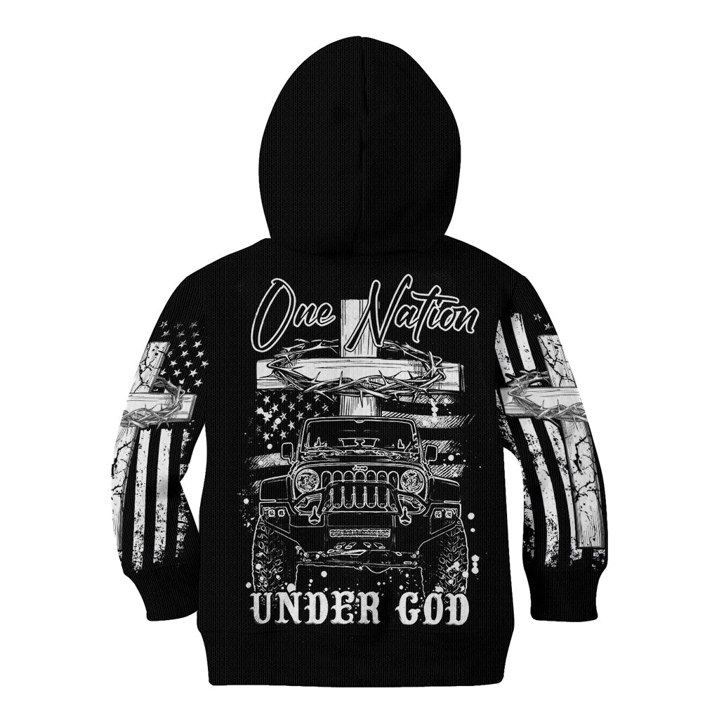 American Jeep Kid Hoodie One Nation Under God DT01 - The Mazicc - Hoodie - Toddler 2T - Black