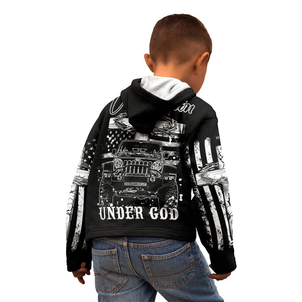 American Jeep Kid Hoodie One Nation Under God DT01 - The Mazicc - Zip Hoodie - Toddler 2T - Black