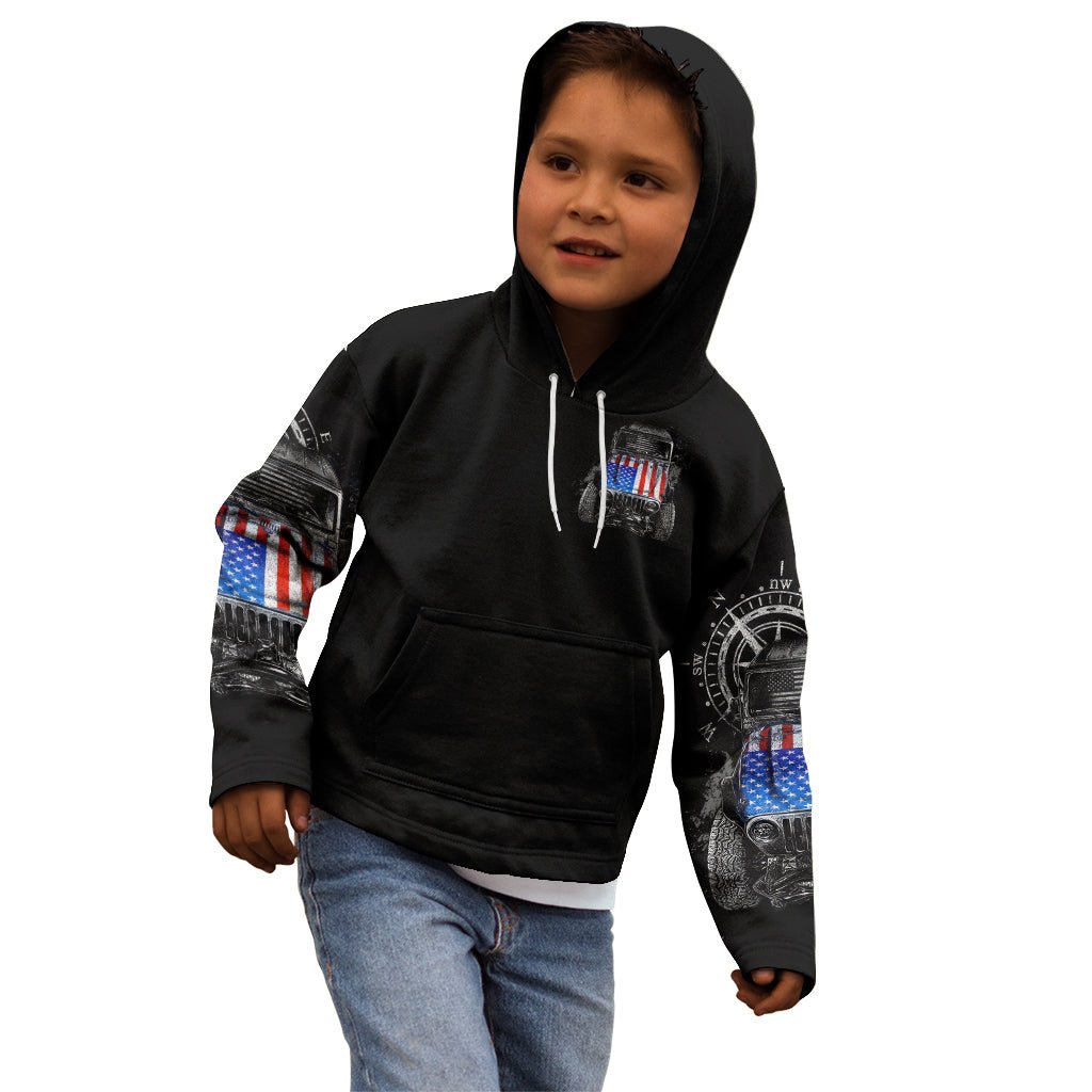 American Jeep Kid Hoodie Vintage Jeep Life DT01 - The Mazicc - Zip Hoodie - Toddler 2T - Black