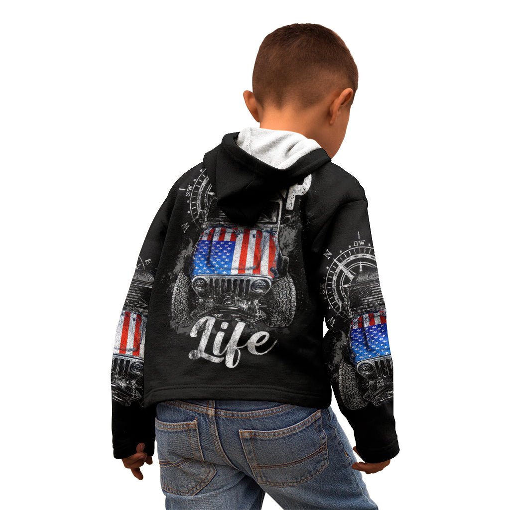 American Jeep Kid Hoodie Vintage Jeep Life DT01 - The Mazicc - Zip Hoodie - Toddler 2T - Black