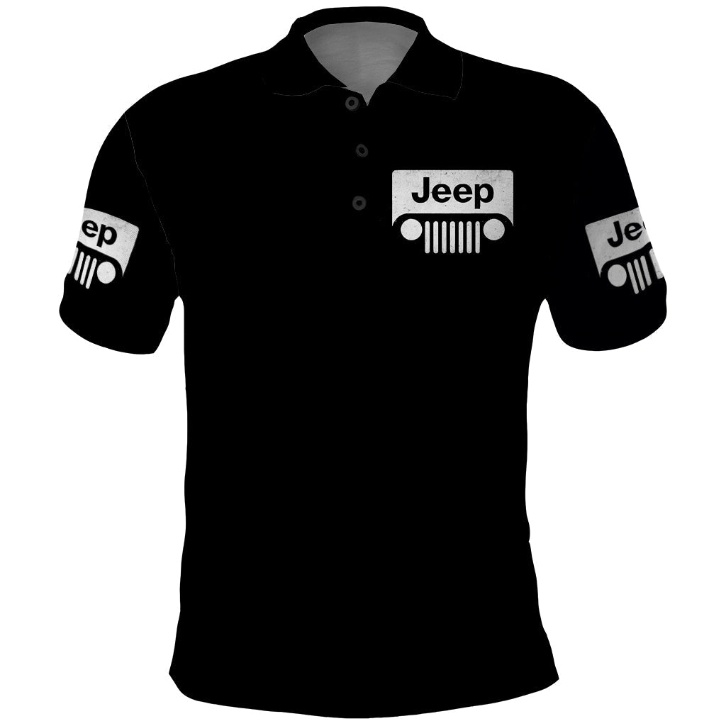 American Jeep Polo Shirt American Flag But Did You Die DT01 - The Mazicc - Adult - S - White