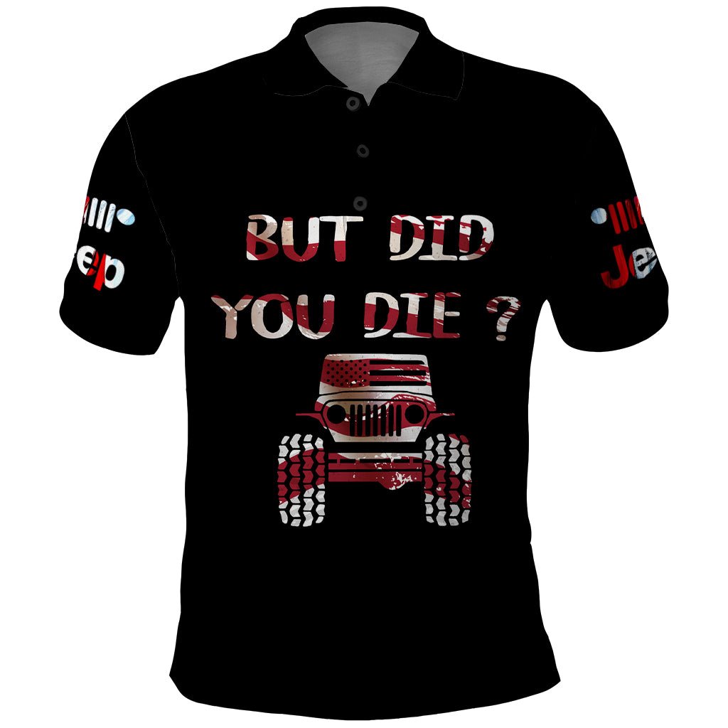 American Jeep Polo Shirt American Flag Jeep Life DT01 - The Mazicc - Adult - S - Black