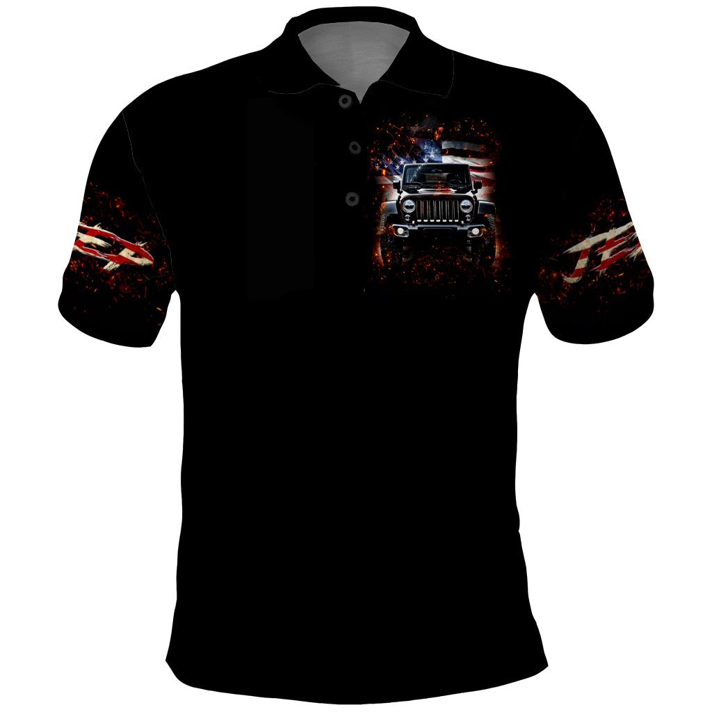 American Jeep Polo Shirt Never Underestimate An Old Man With A Jeep DT01 - The Mazicc - Adult - S - Black