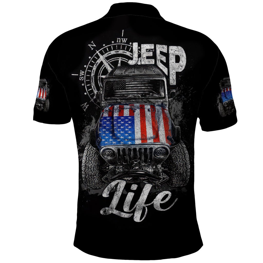 American Jeep Polo Shirt Vintage Jeep Life DT01 - The Mazicc - Adult - S - Black