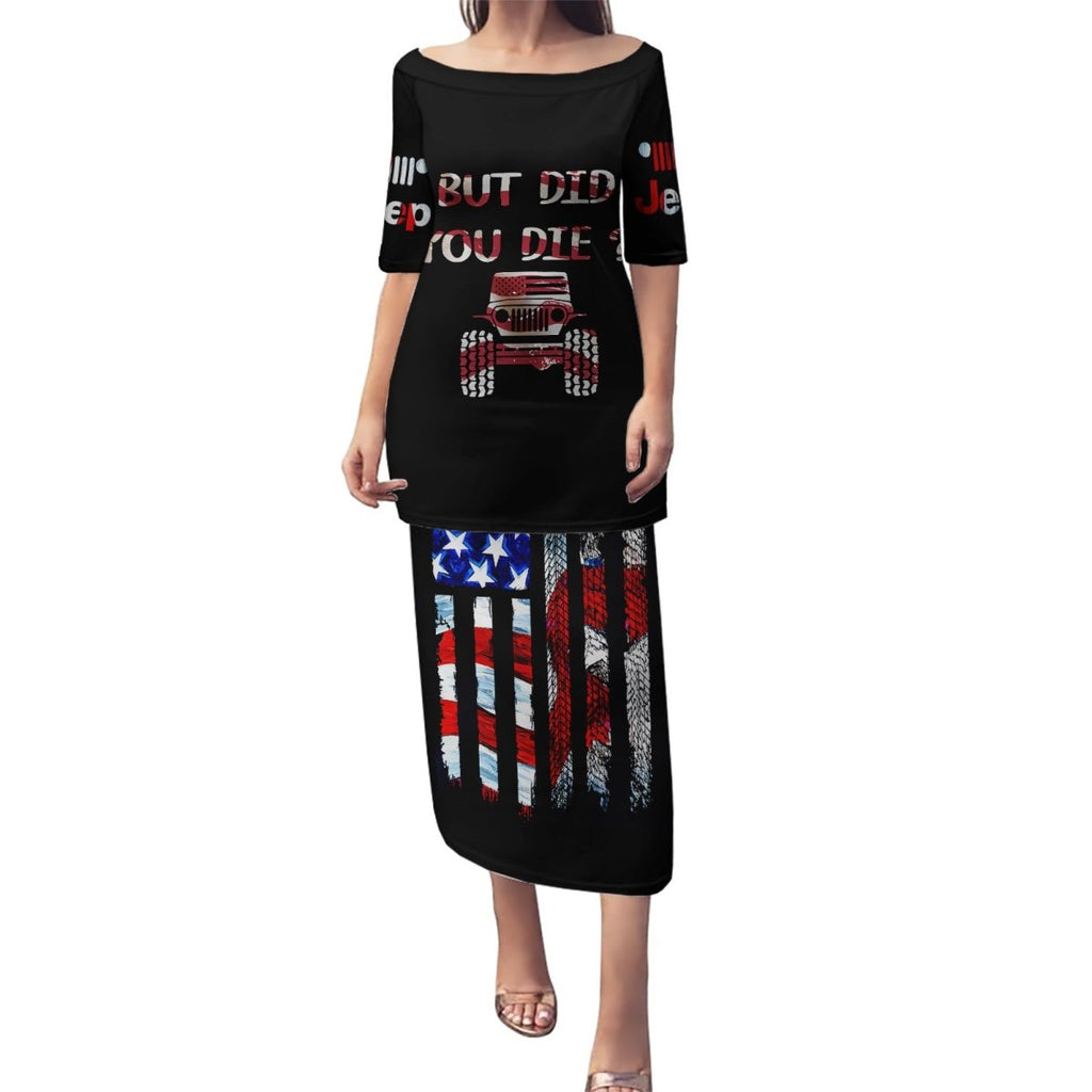 American Jeep Puletasi American Flag Jeep Life DT01 - The Mazicc - Long Dress - S - Black