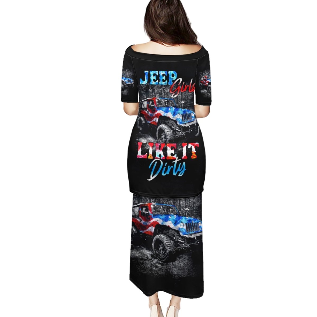 American Jeep Puletasi Jeep Girls Like It Dirty DT01 - The Mazicc - Long Dress - S - Black