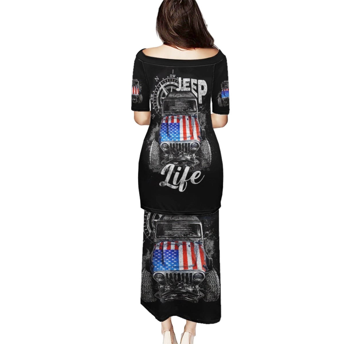 American Jeep Puletasi Vintage Jeep Life DT01 - The Mazicc - Long Dress - S - Black
