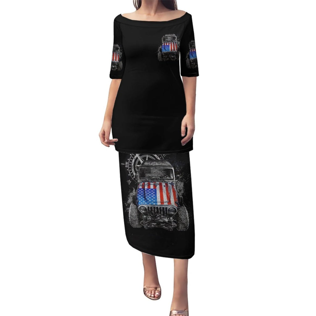 American Jeep Puletasi Vintage Jeep Life DT01 - The Mazicc - Long Dress - S - Black