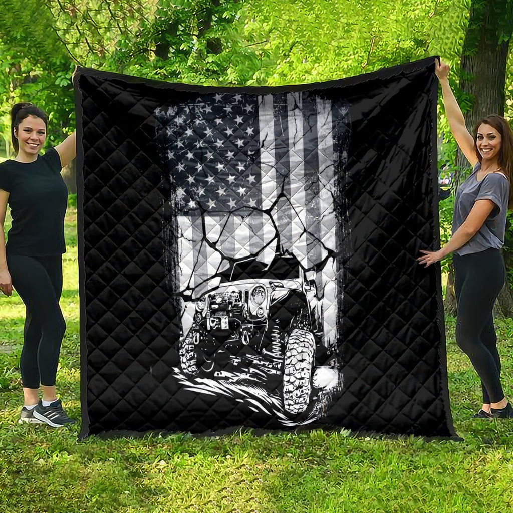 American Jeep Quilt American Flag But Did You Die DT01 - The Mazicc - Single - 130cm x 150cm - White
