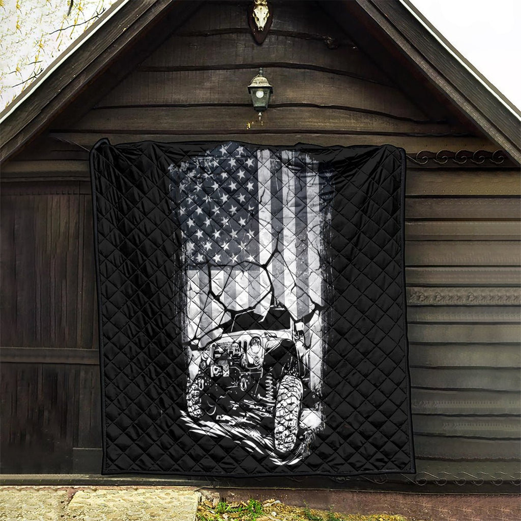American Jeep Quilt American Flag But Did You Die DT01 - The Mazicc - Single - 130cm x 150cm - White