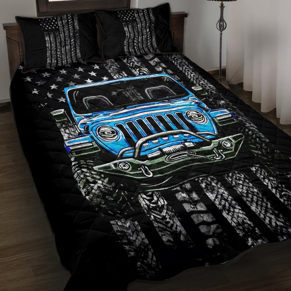 American Jeep Quilt Bed Set Once Upon A Time I Was An Asshole JKD I Still Am DT01 - The Mazicc - Twin - 190cm x 216cm - Black