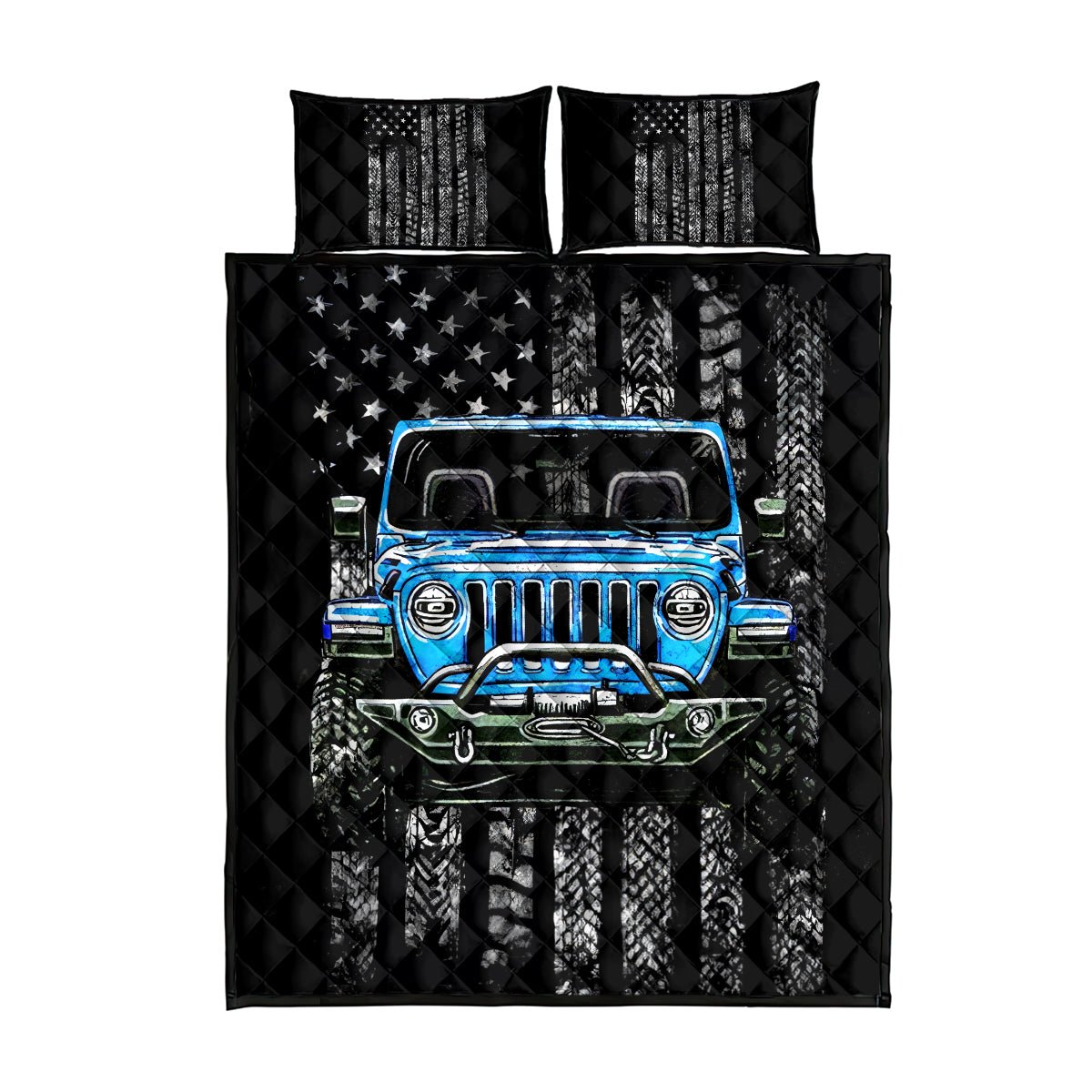 American Jeep Quilt Bed Set Once Upon A Time I Was An Asshole JKD I Still Am DT01 - The Mazicc - Twin - 190cm x 216cm - Black
