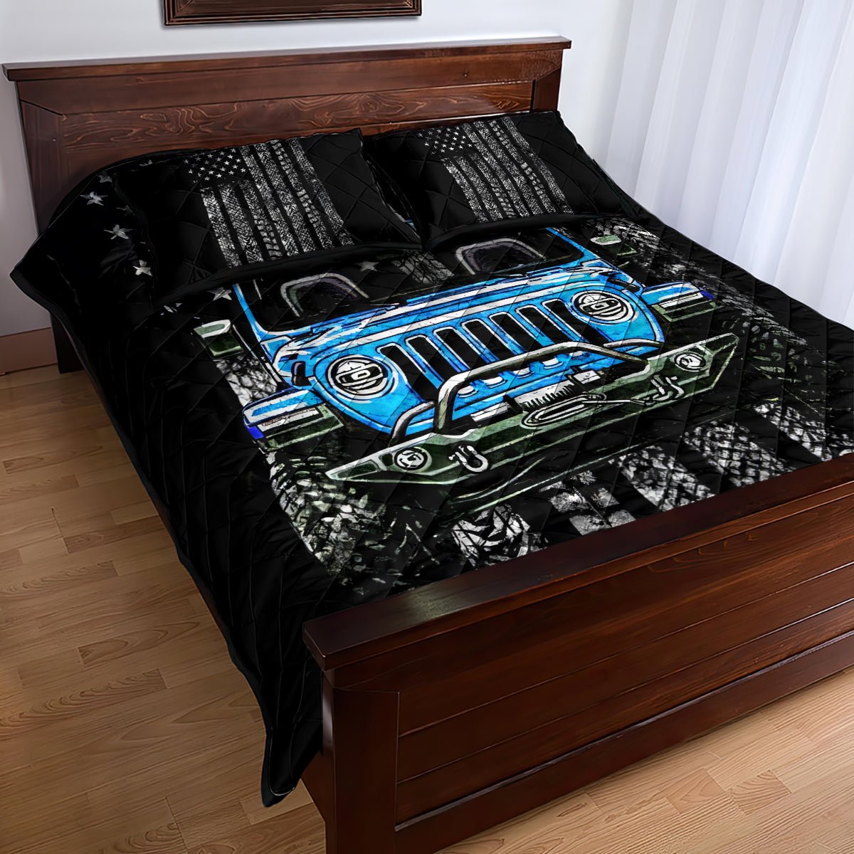 American Jeep Quilt Bed Set Once Upon A Time I Was An Asshole JKD I Still Am DT01 - The Mazicc - Twin - 190cm x 216cm - Black