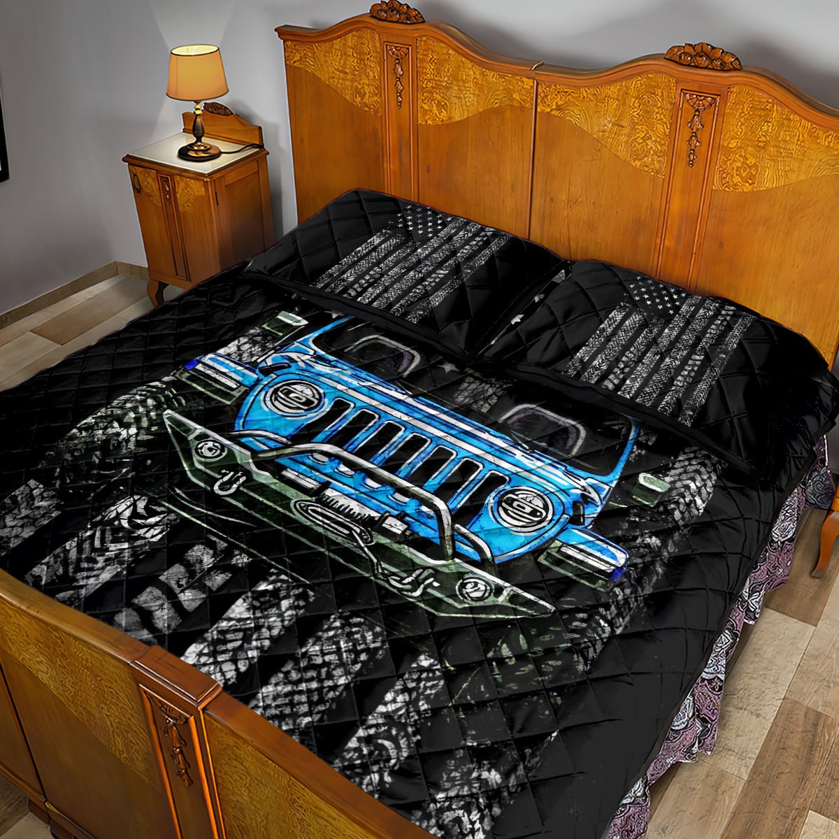 American Jeep Quilt Bed Set Once Upon A Time I Was An Asshole JKD I Still Am DT01 - The Mazicc - Twin - 190cm x 216cm - Black
