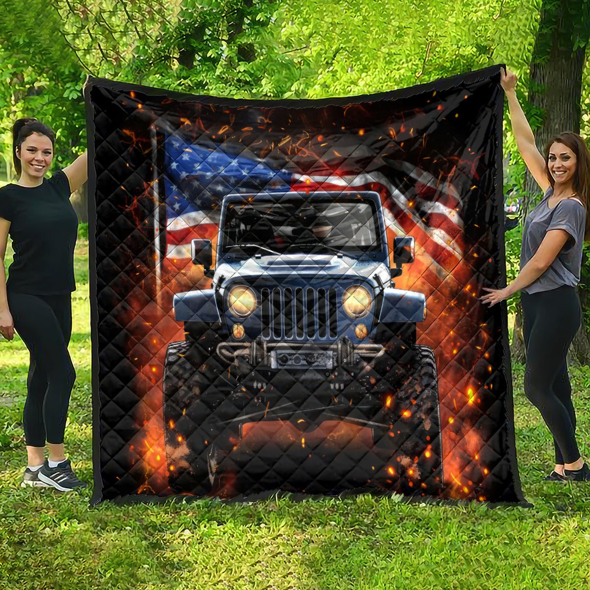 American Jeep Quilt I'm The Black Jeep Of The Family DT01 - The Mazicc - Single - 130cm x 150cm - Black