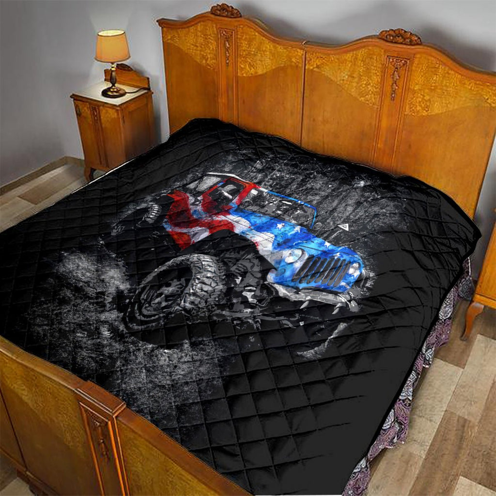 American Jeep Quilt Jeep Girls Like It Dirty DT01 - The Mazicc - Single - 130cm x 150cm - Black