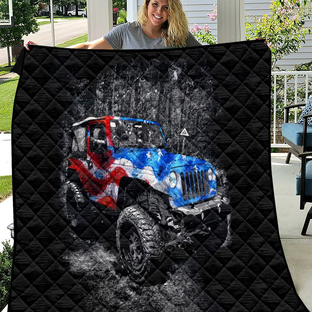 American Jeep Quilt Jeep Girls Like It Dirty DT01 - The Mazicc - Single - 130cm x 150cm - Black