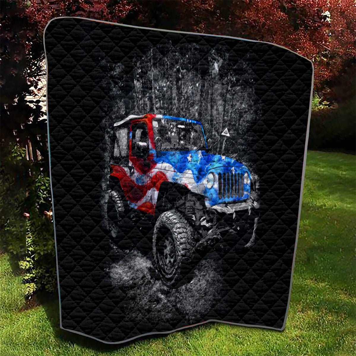 American Jeep Quilt Jeep Girls Like It Dirty DT01 - The Mazicc - Single - 130cm x 150cm - Black