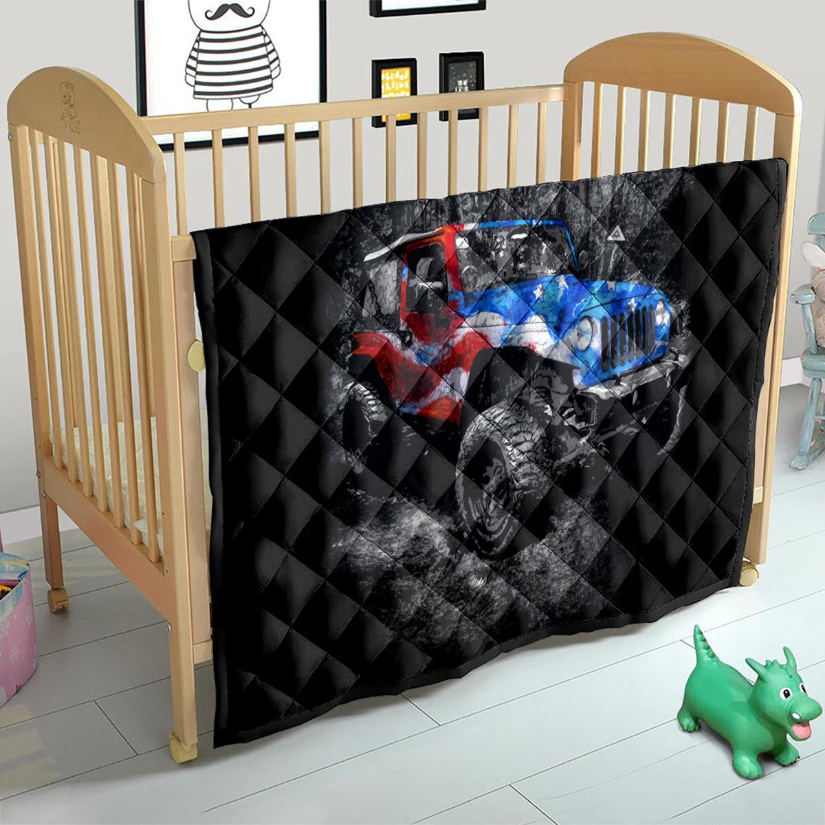 American Jeep Quilt Jeep Girls Like It Dirty DT01 - The Mazicc - Single - 130cm x 150cm - Black