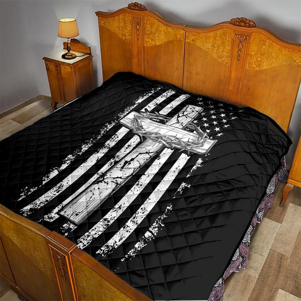 American Jeep Quilt One Nation Under God DT01 - The Mazicc - Single - 130cm x 150cm - Black