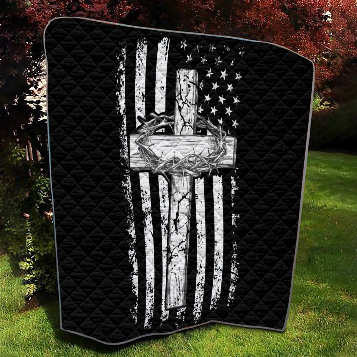American Jeep Quilt One Nation Under God DT01 - The Mazicc - Single - 130cm x 150cm - Black