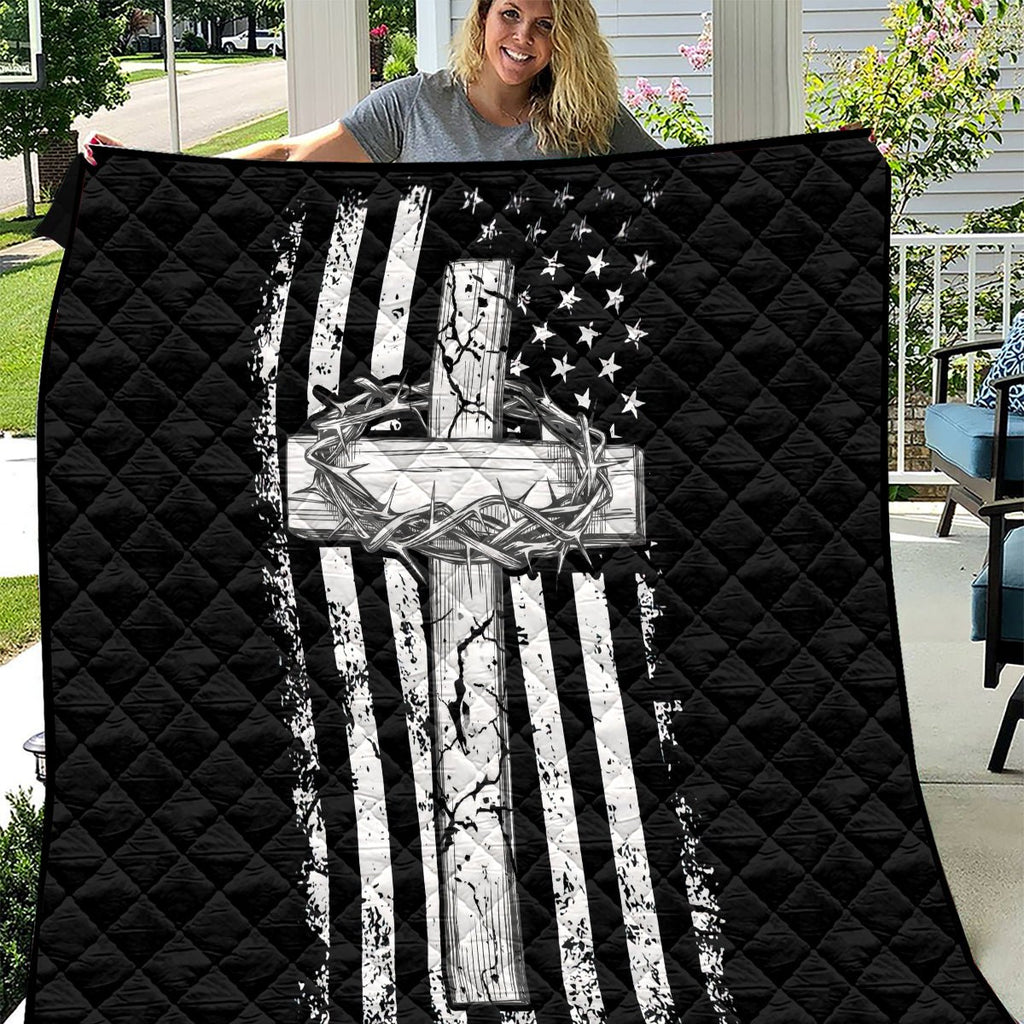 American Jeep Quilt One Nation Under God DT01 - The Mazicc - Single - 130cm x 150cm - Black