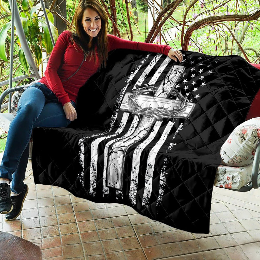 American Jeep Quilt One Nation Under God DT01 - The Mazicc - Single - 130cm x 150cm - Black