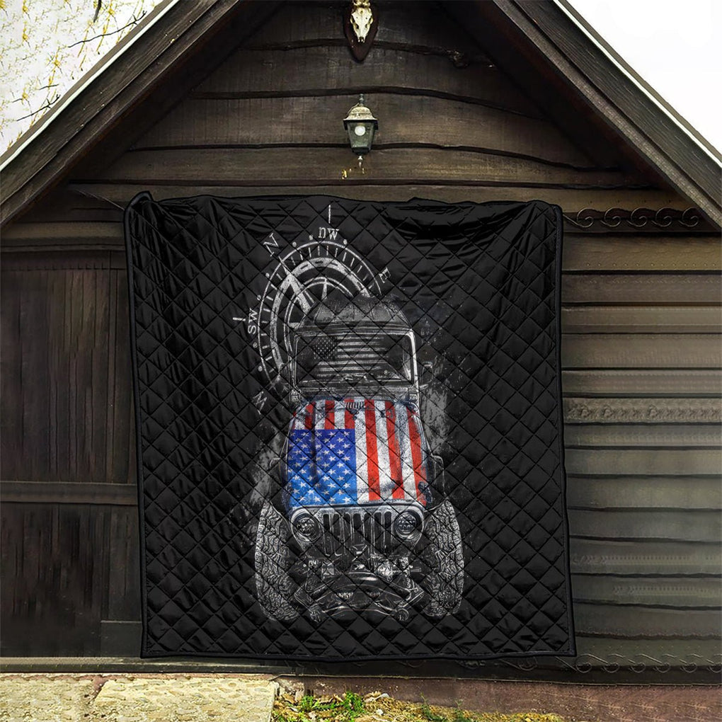 American Jeep Quilt Vintage Jeep Life DT01 - The Mazicc - Single - 130cm x 150cm - Black