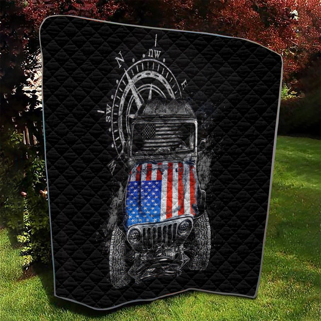 American Jeep Quilt Vintage Jeep Life DT01 - The Mazicc - Single - 130cm x 150cm - Black