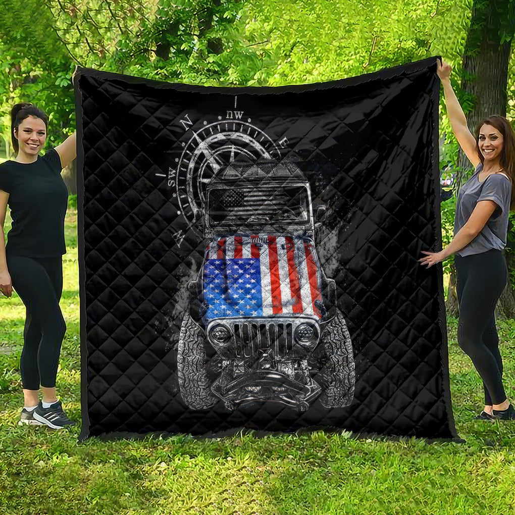 American Jeep Quilt Vintage Jeep Life DT01 - The Mazicc - Single - 130cm x 150cm - Black