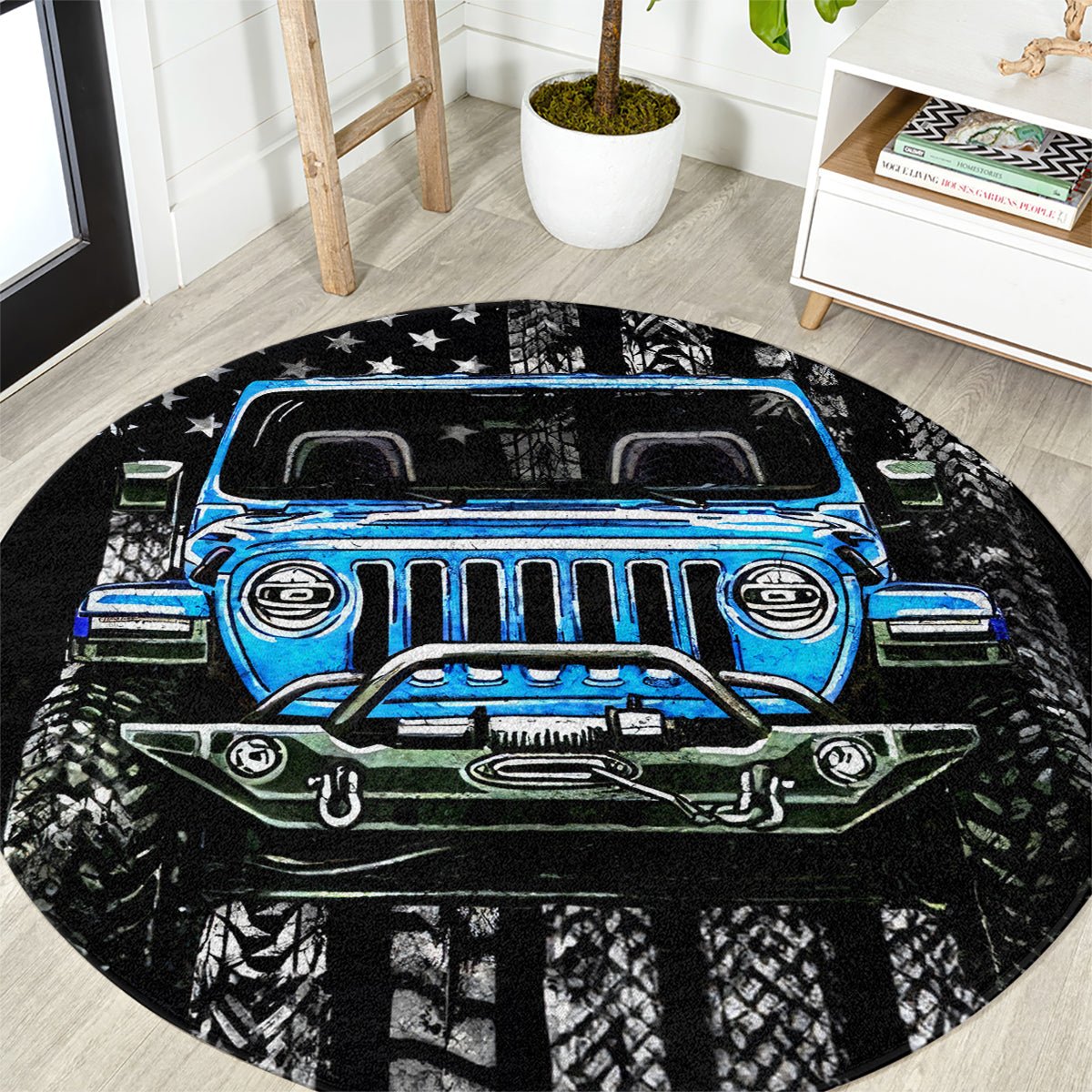 American Jeep Round Carpet Once Upon A Time I Was An Asshole JKD I Still Am DT01 - The Mazicc - S - 23.6 inches / 60 cm - Black