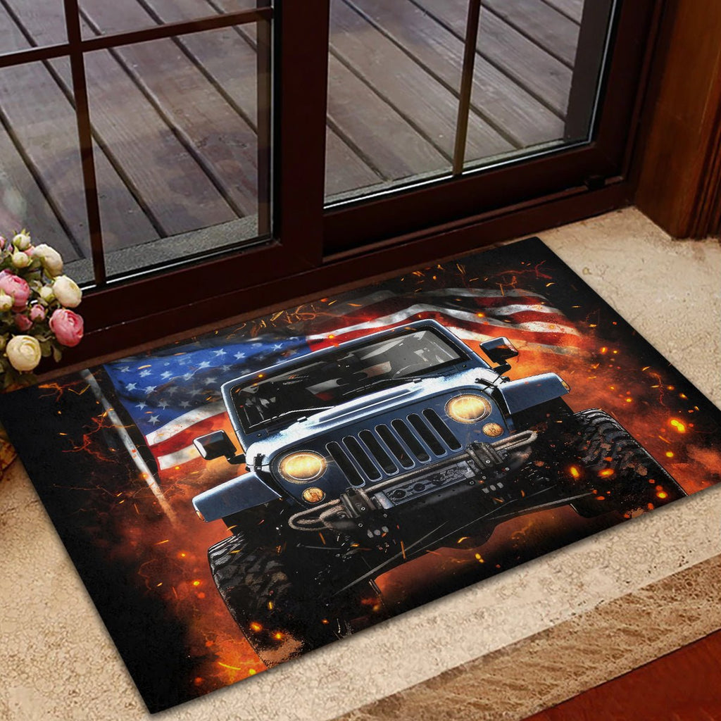 American Jeep Rubber Doormat I'm The Black Jeep Of The Family DT01 - The Mazicc - S - 40cm x 60cm - Black