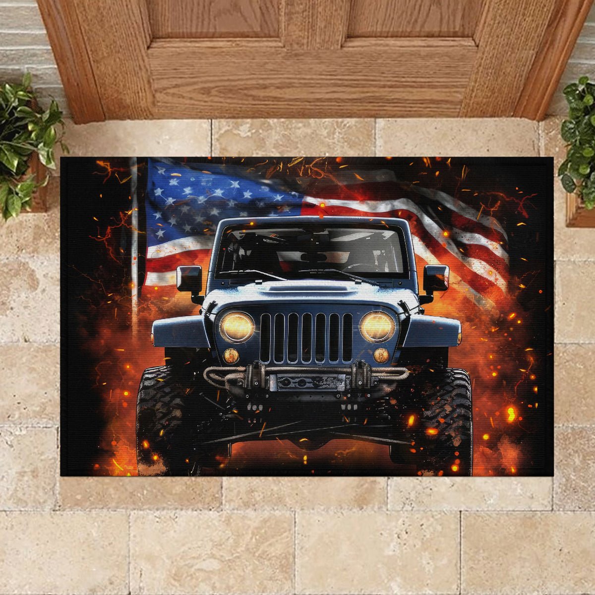 American Jeep Rubber Doormat I'm The Black Jeep Of The Family DT01 - The Mazicc - S - 40cm x 60cm - Black