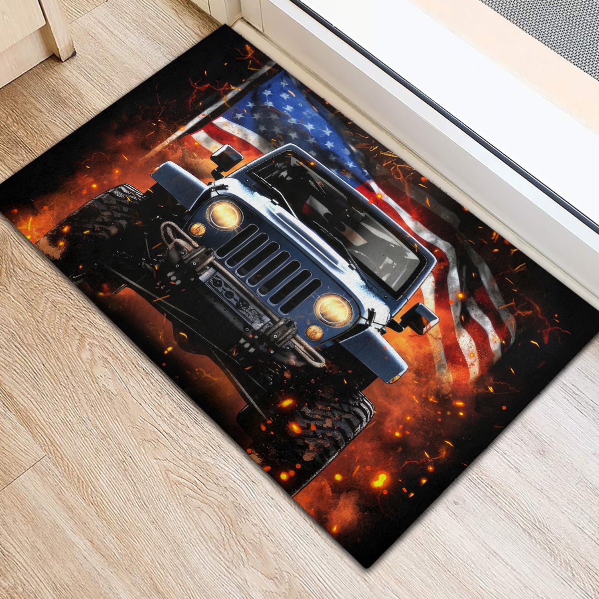 American Jeep Rubber Doormat I'm The Black Jeep Of The Family DT01 - The Mazicc - S - 40cm x 60cm - Black